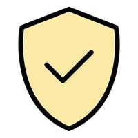 Protection icon in flat line style representing security safety and defense ideal for insurance cybersecurity and risk management concepts. vector