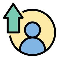 Personal growth icon in flat line style representing self-improvement development and progress ideal for motivation self-care and lifelong learning concepts. vector