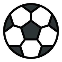 Soccer ball icon in flat line style representing sports teamwork and athletic competition ideal for football games training and recreation concepts. vector