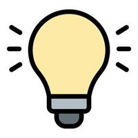 Idea icon in flat line style representing creativity innovation and brainstorming ideal for problem-solving inspiration and concept development concepts. vector