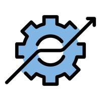 System growth icon in flat line style representing development expansion and scalability ideal for business technology and network improvement concepts. vector