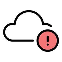 Cloud computing information icon in flat line style representing data storage online resources and digital connectivity ideal for cloud technology IT infrastructure and information management vector