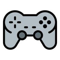 Gaming icon in flat line style representing games entertainment and digital play ideal for esports game development and interactive media concepts. vector
