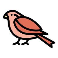 Sparrow icon flat line style illustration representing small birds, nature, and wildlife, suitable for birdwatching, ecology, and environmental themes.. vector