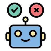 Machine Learning icon flat line style illustration representing automated data processing and pattern recognition, suitable for AI development, data science, and predictive analytics.. vector