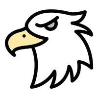 Eagle icon flat line style illustration representing strength and freedom suitable for wildlife, security, and national identity themes.. vector