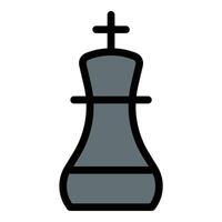 King chess piece icon in flat line style representing strategy leadership and decision-making ideal for competitive thinking planning and game tactics concepts. vector