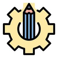 Creativity development icon in flat line style representing innovation brainstorming and idea growth ideal for design thinking artistic expression and problem-solving concepts. vector