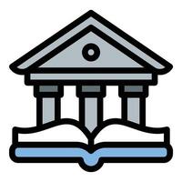 College icon in flat line style representing education higher learning and academic institutions ideal for universities students and graduation concepts. vector