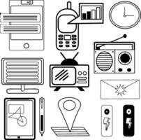 A set of icons for the internet and technology vector