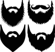 Stylish Beard Silhouette Design for Logos Icons and Graphics vector