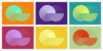 Minimal Bauhaus Abstract Posters Set. Swiss Design composition with geometric shapes. Modern pattern. Optical Illusion Background. vector