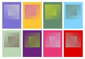 Minimal Bauhaus Abstract Posters Set. Swiss Design composition with geometric shapes. Modern pattern. Optical Illusion Backgrounds. vector