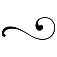 Elegant Curved Swirl Decorative Element Curved calligraphic line stripe vector