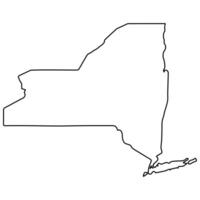 Outline Map of New York State with Clear Borders vector