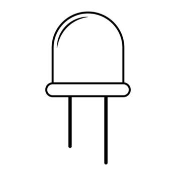 Electronic LED Component Symbol for Circuit Design and Engineering Projects vector