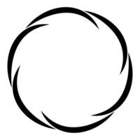 Abstract Circular Spiral Shape with Black Curved Swirling Lines Icon vector