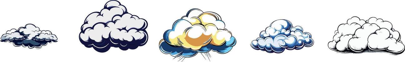 Clouds and Sky Elements in Digital Art Design vector