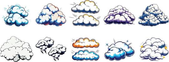 Dynamic Colorful Clouds in Various Weather Scenarios vector