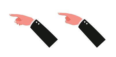 Businessman hands point, scroll down or up on smartphone or tablet flat for study, surf internet, or working illustration isolated on white background. vector