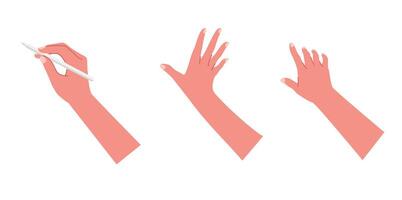 Human hands using smartphone or tablet flat for study, surf internet, business isolated on white background. vector