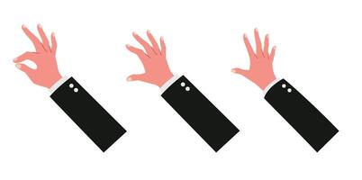 Businessman hands using smartphone or tablet for meeting, surf internet, working flat illustration isolated on white background. vector