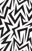 A black and white pattern with a lot of different shapes vector