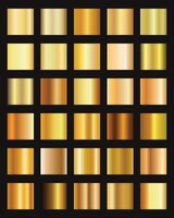 Collection of different gold gradient color palettes vector