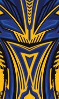 Abstract geometric pattern in blue and yellow for sublimation jersey vector