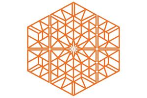 geometric pattern with intricate orange lines and white space, creating a visually appealing design, great for creative projects, Pattern Background vector
