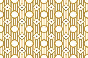 Classic Art Deco Geometric Pattern with Circular Motifs and Bold Lines in Gold and White, Decorative Design Pattern Background vector
