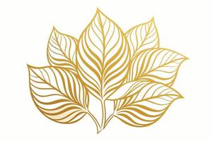 Golden leaf pattern background with detailed line art offering a luxurious and elegant look for design projects or artistic purposes vector