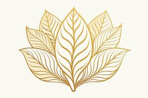 Elegant intricate leaf pattern design with delicate line art in golden hues, perfect for background, textile, or modern decorative use vector