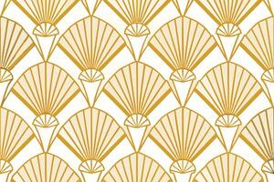 Art Deco inspired geometric fan shapes with gold lines in a repetitive design Pattern Background vector