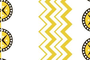 Geometric pattern with bold zigzag design in yellow and black, icon set of abstract shapes for modern, dynamic style in digital design vector