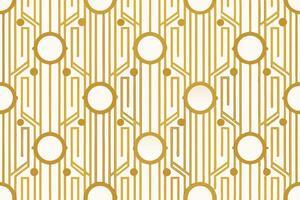 Geometric Art Deco Pattern with Repeating Circles and Bold Lines in Golden Tones, Stylish Design Pattern Background vector