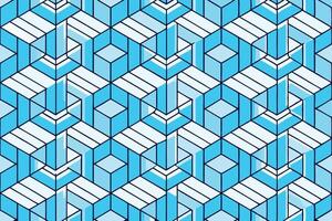 Seamless interlocking hexagons in a modern geometric design, with a soft color palette of blue and white Perfect for contemporary decor Pattern Background vector