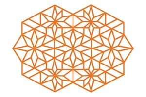 Abstract geometric pattern of interlocking shapes in orange hues, ideal for contemporary design with sharp lines and striking symmetry, Pattern Background vector