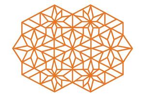 Geometric pattern of interlocking shapes in orange hues, ideal for contemporary design with sharp lines and striking symmetry, Pattern Background vector