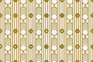 Retro Geometric Art Deco Pattern with Repeating Circles and Dynamic Lines in Gold, Vintage Decorative Motif Pattern Background vector
