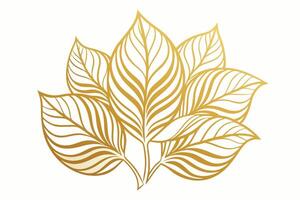 Golden leaf pattern background with detailed line art offering a luxurious and elegant look design projects or artistic purposes vector