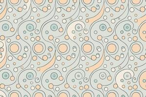 Whimsical dotted swirls and abstract curves in a seamless pattern, creating a light, fun, and contemporary design ideal for wallpapers and textiles vector
