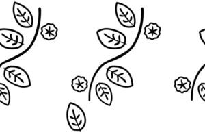 Elegant and simple leaf design with soft blue gray tones, clean icon set of nature inspired elements on a white backdrop for contemporary use vector