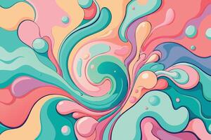 Colorful abstract fluid art in vibrant pastel colors, soft pink and turquoise swirls, and artistic flowing shapes Pattern Background vector