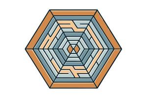 Abstract geometric pattern with interconnected hexagons detailed modern design in blue and white hues, stylish pattern background Pattern Background vector