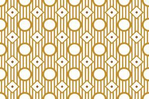 Classic Art Deco Geometric Pattern Circular Motifs and Bold Lines in Gold and White, Decorative Design Pattern Background vector