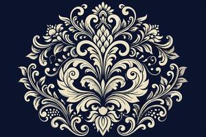 Timeless damask pattern with ornate floral elements, perfect for upscale interiors, vintage inspired designs, or sophisticated textile use vector