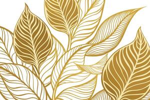 Sophisticated golden leaf motif with intricate line details, ideal for decorative background patterns in modern, nature inspired designs vector