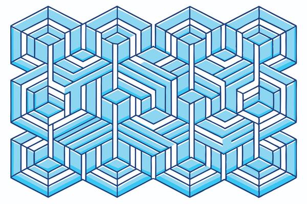 Hexagonal geometric pattern clean blue and white tones, abstract design for modern interior decoration or digital projects Pattern Background