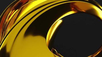 3d rendering of abstract art animation with 3d abstract moving gold shape transformation video